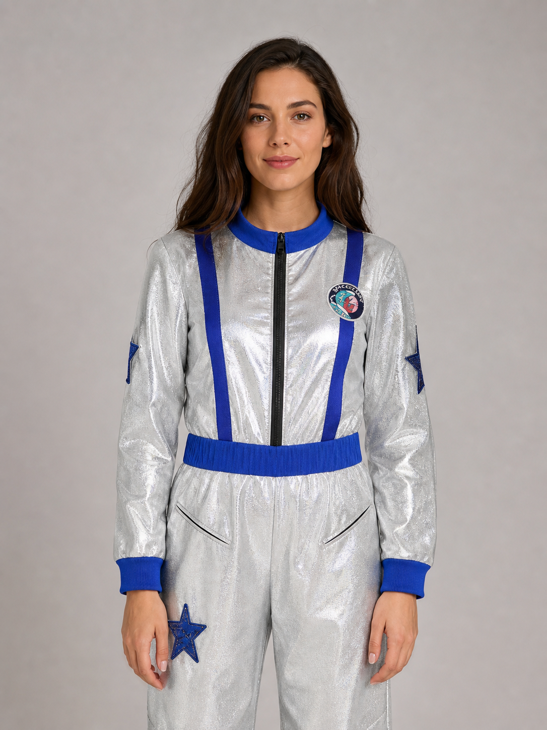 Silver Space-Themed Carnival Jumpsuit Costumes detail 3