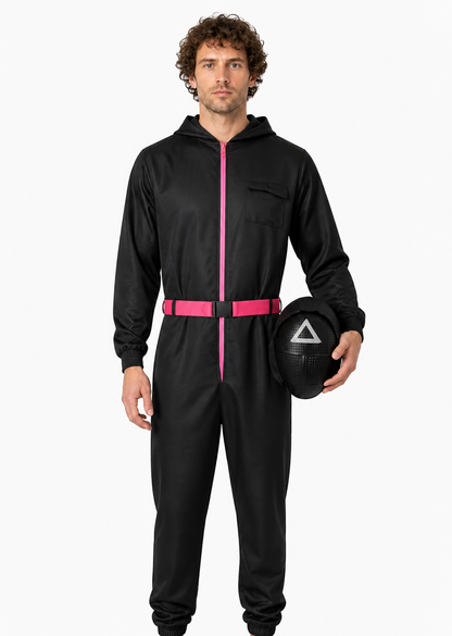 Black Cosplay Jumpsuit with Mask and Hood Costume Masks detail 3