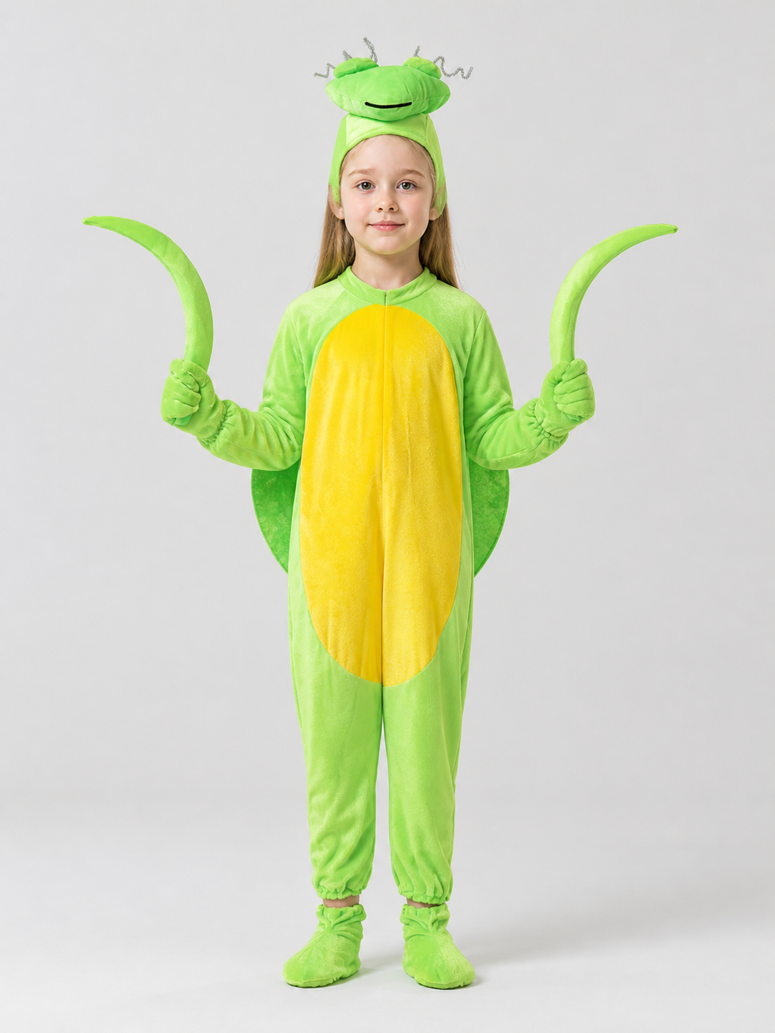 Mantis Costume, Green Hooded Jumpsuit Costumes detail 3