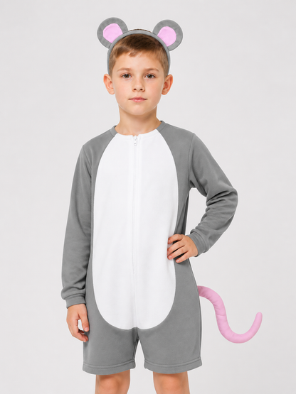 Gray Mouse Onesie with Ears and Tail product detail 3