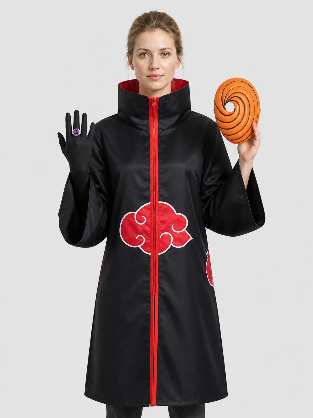 Akatsuki Cosplay Set: Cloak, Mask, Ring, Gloves Costume Capes detail 3