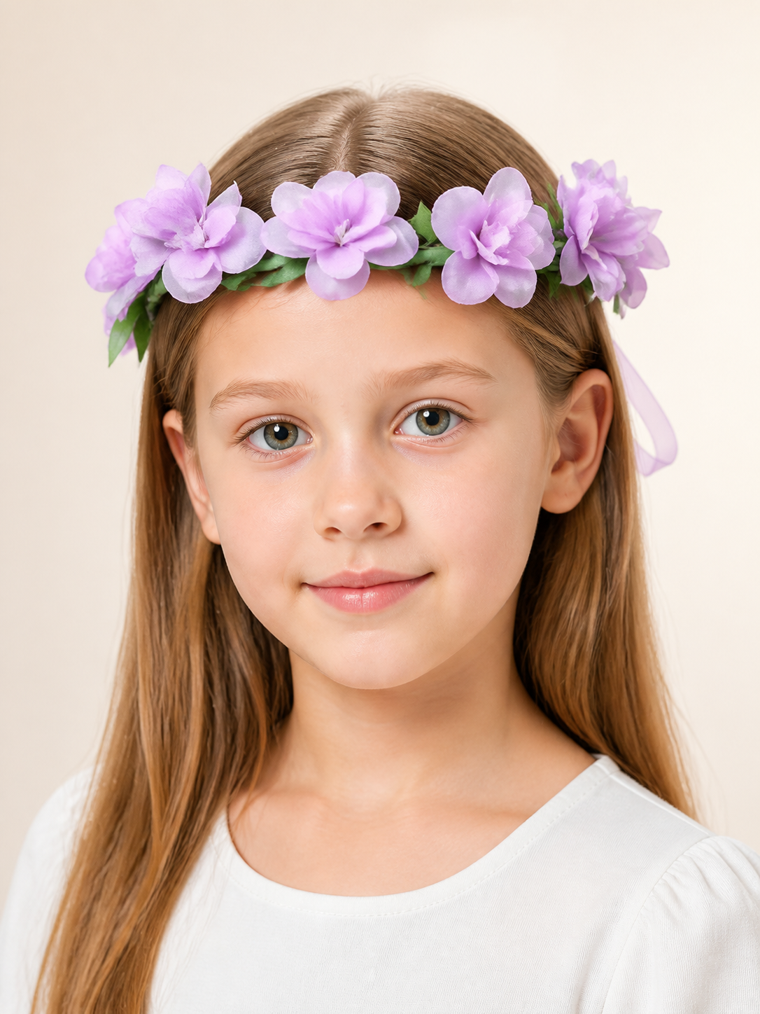 Halloween Carnival Headband with Purple Flowers Costume Headwear detail 2