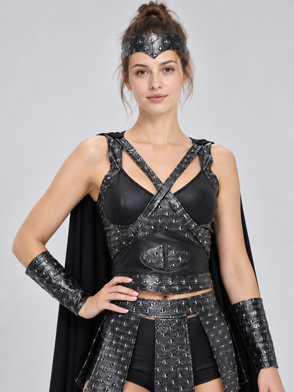 Black and Silver Spartan Warrior Carnival Costume