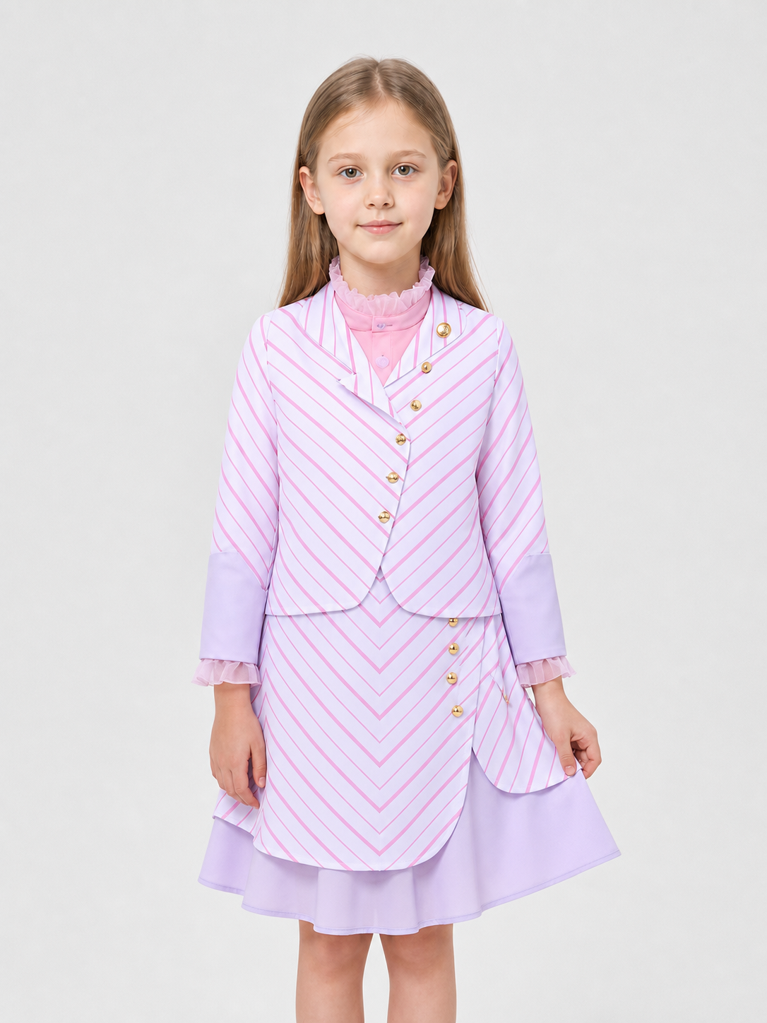 Glinda Cosplay Costume, Pink 3-in-1 Set Costumes detail 3