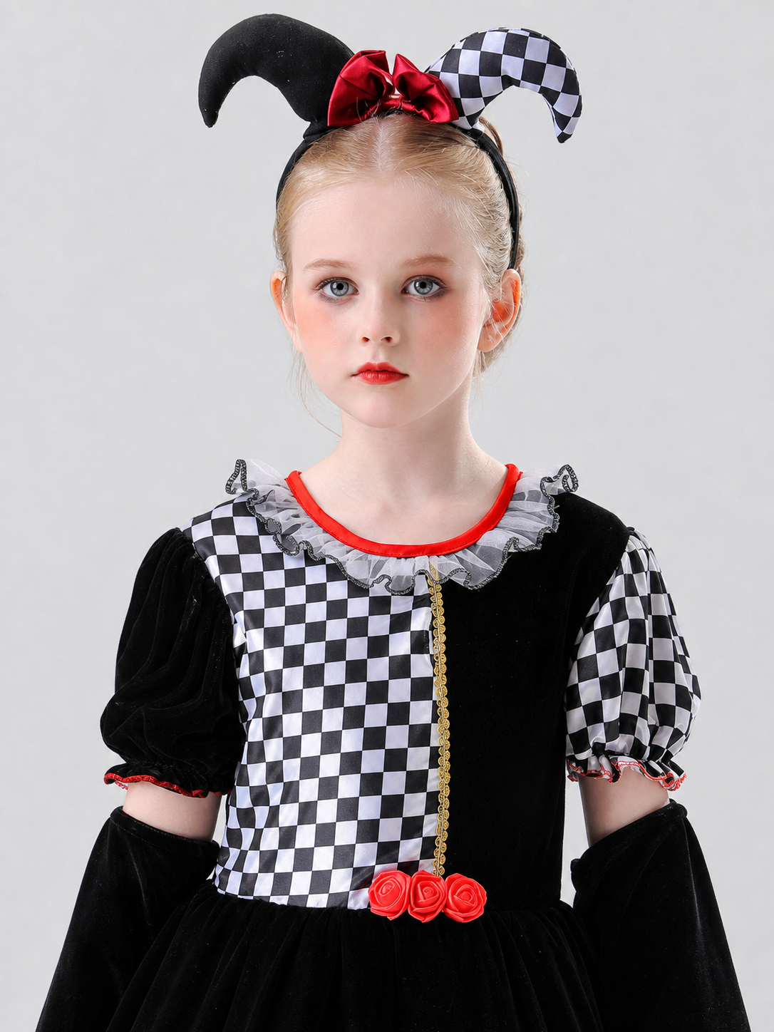 Costume Dress with a Plaid Bodice and Full Skirt