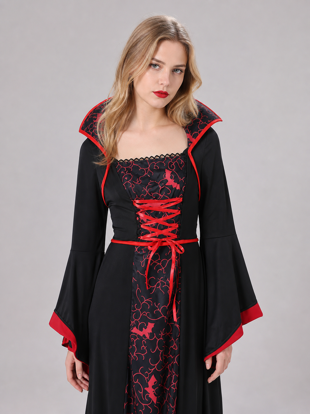 Black and Red Halloween Vampire Witch Dress