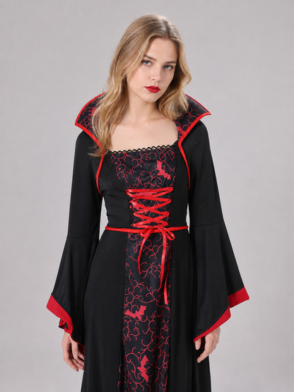 Black and Red Halloween Vampire Witch Dress