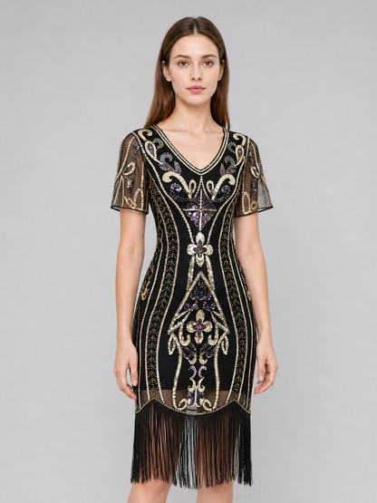 Art Deco-Style Fringe Cocktail Dress