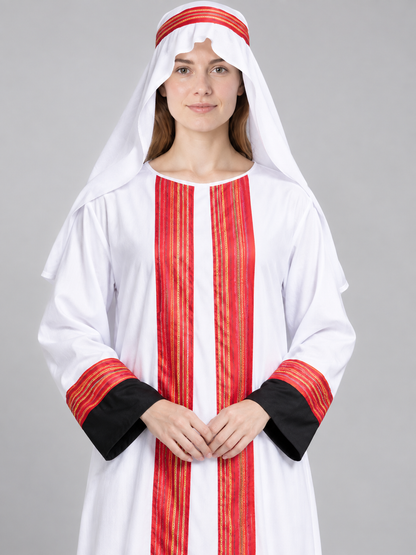 Arabian Sheikh Carnival Costume, White with Red