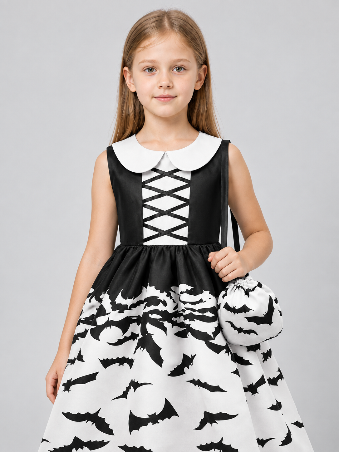 Children’s Carnival Dress with Collar and Bats product detail 2