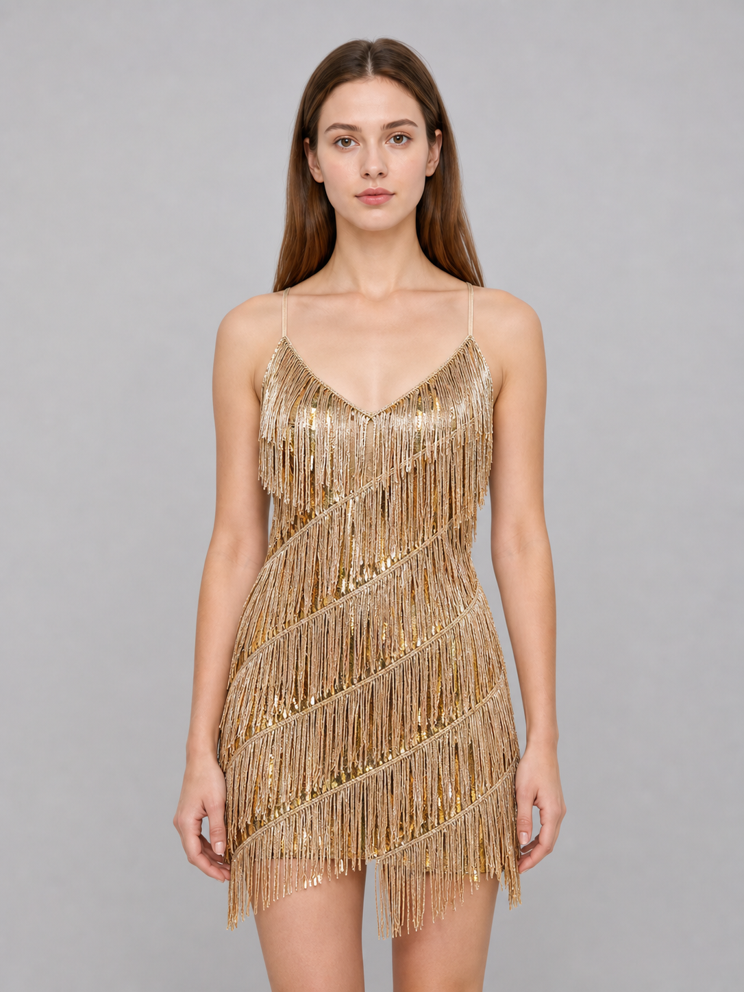 Fringe and Sequin Party Dress Set