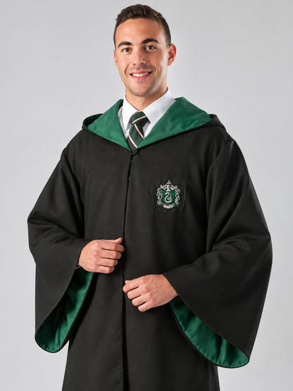 Magic Hooded Cosplay Robe with Green Trim