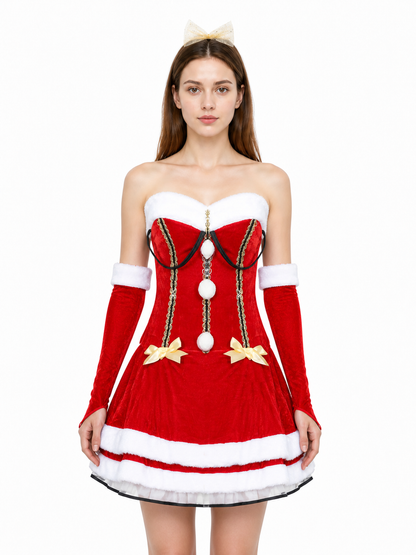 Red Carnival Costume with a Full Skirt