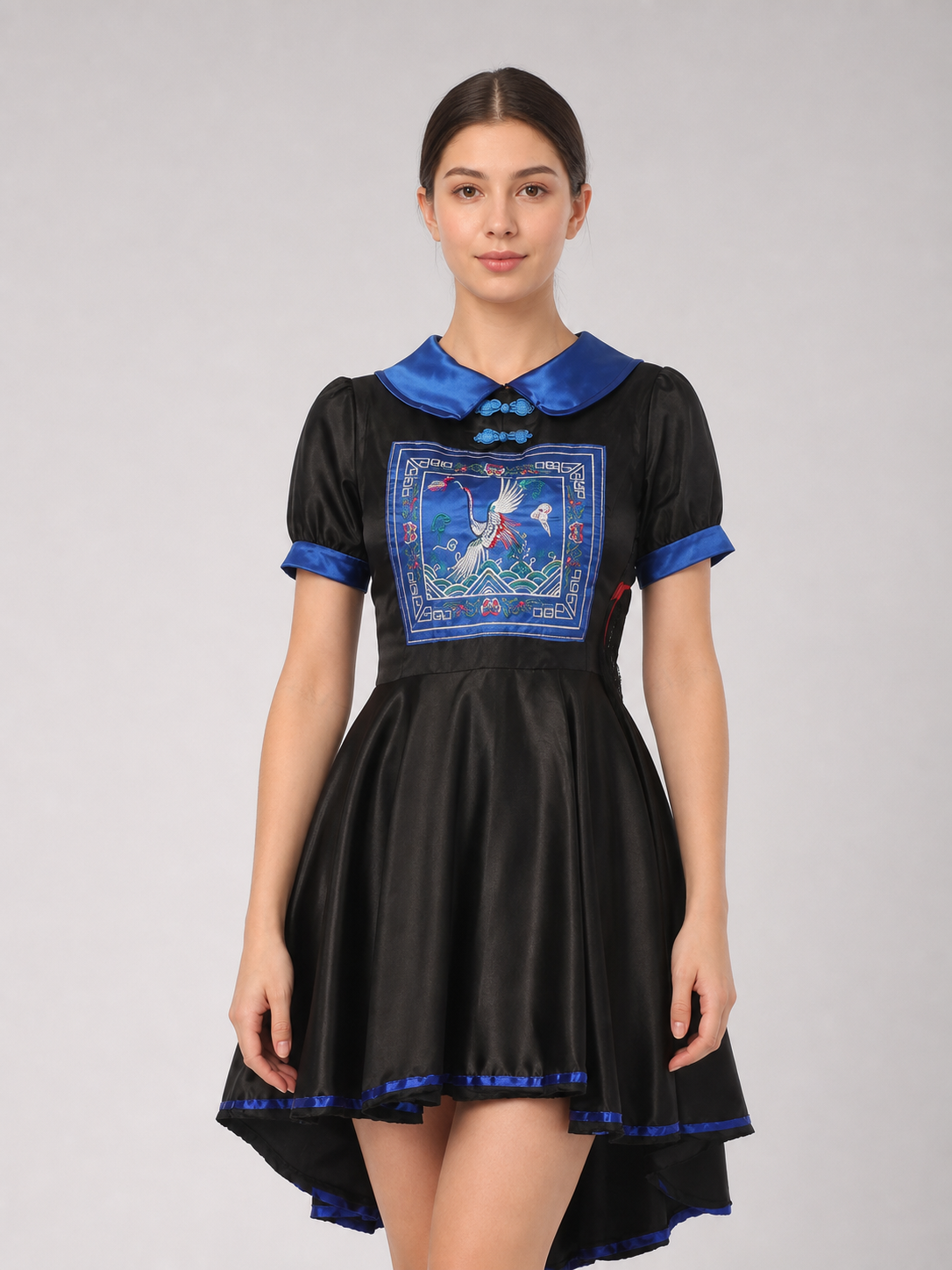 Character Costume: Black Dress with Blue Trim Costume Dresses detail 2