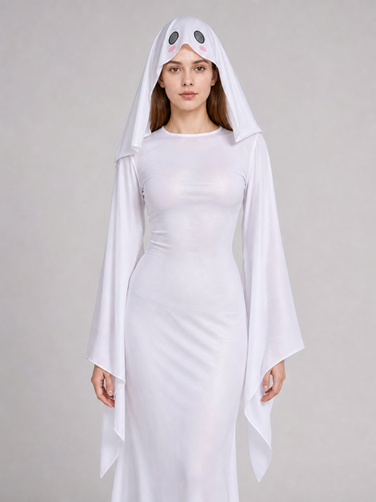 Hooded Cosplay Costume with Ribbon Sleeves