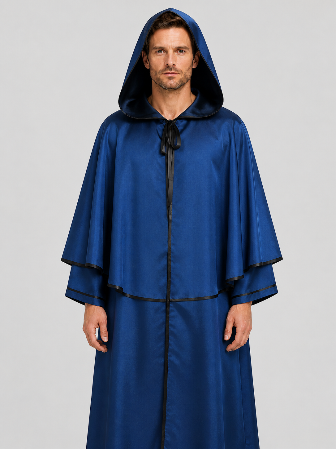 Long Blue Hooded Cloak for Death Cosplay Costume Capes detail 3