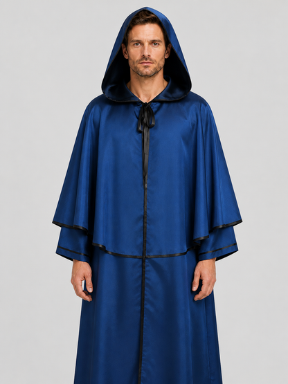 Long Blue Hooded Cloak for Death Cosplay Costume Capes detail 3