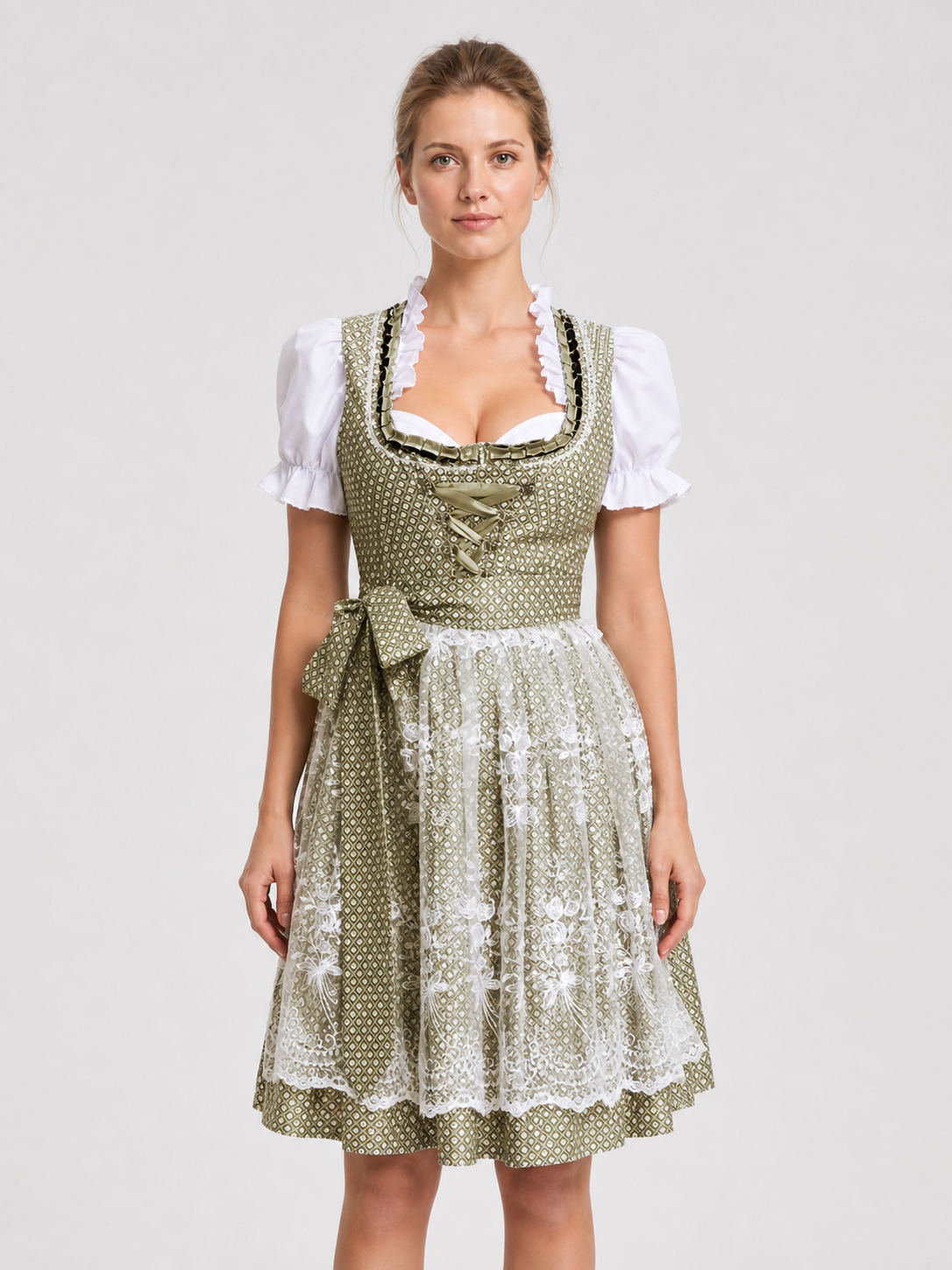 Bavarian-Style Dress with Lace and Lacing Costume Dresses detail 3