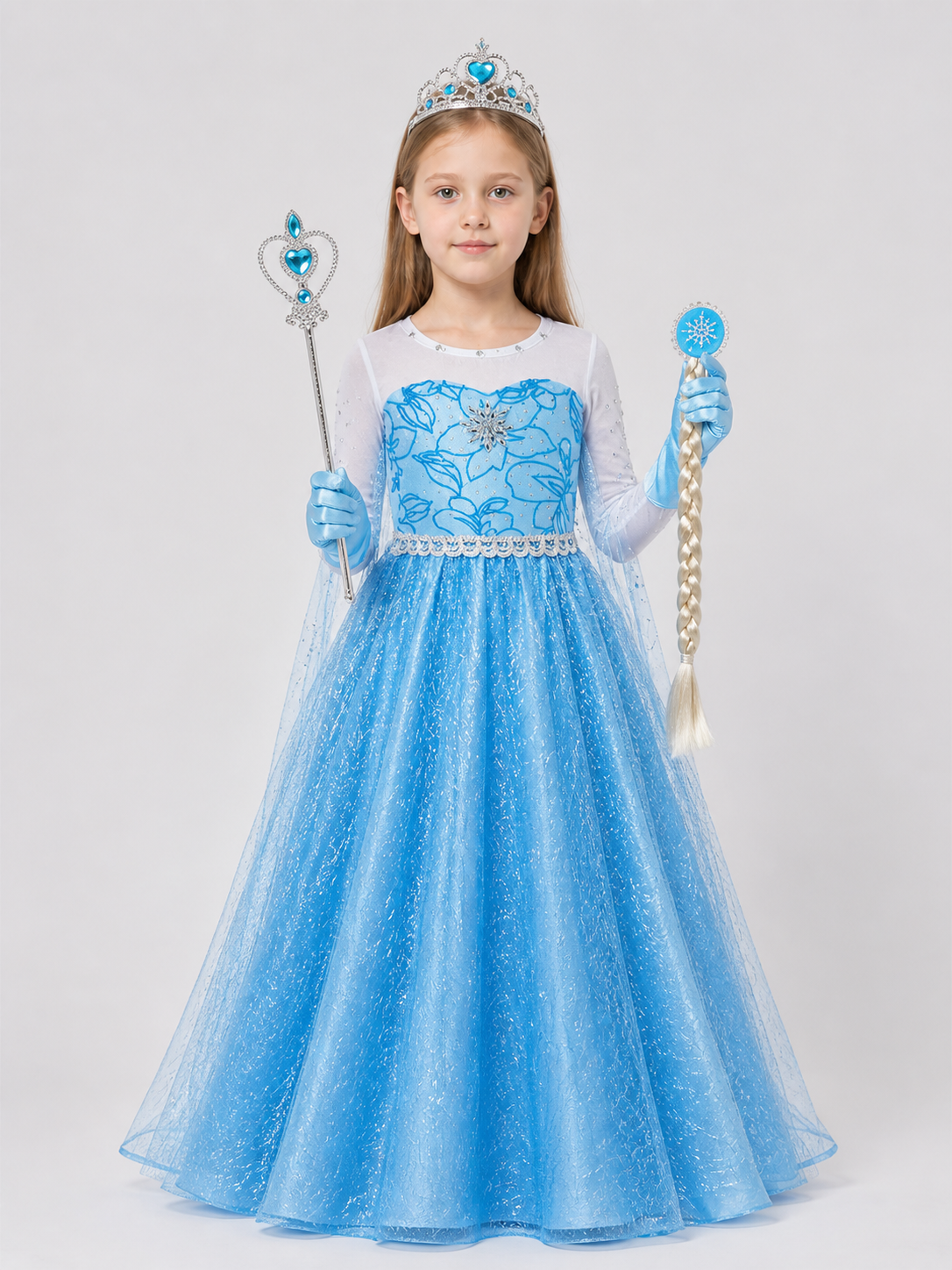 Elsa Princess Dress for Girls with Accessories Costume Dresses detail 3
