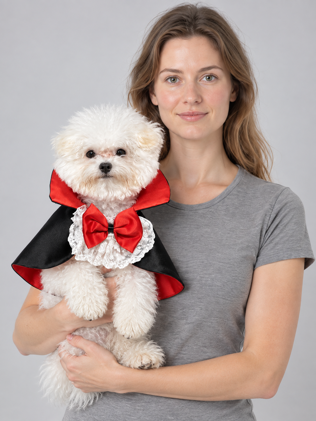 Vampire Cape for Pets with Lace and Bow