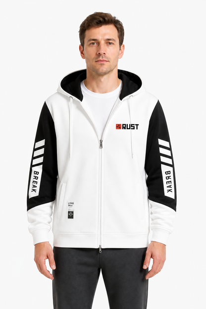 Oversized Rust Print Hoodie, Black and White Wearable Blankets detail 3