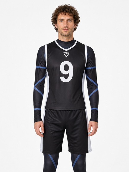 Soccer cosplay costume with No. 9, blue and white Costumes detail 2