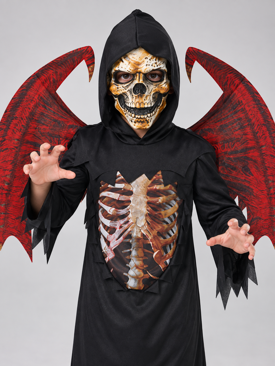 Kids' Demon Carnival Costume with Wings and Mask
