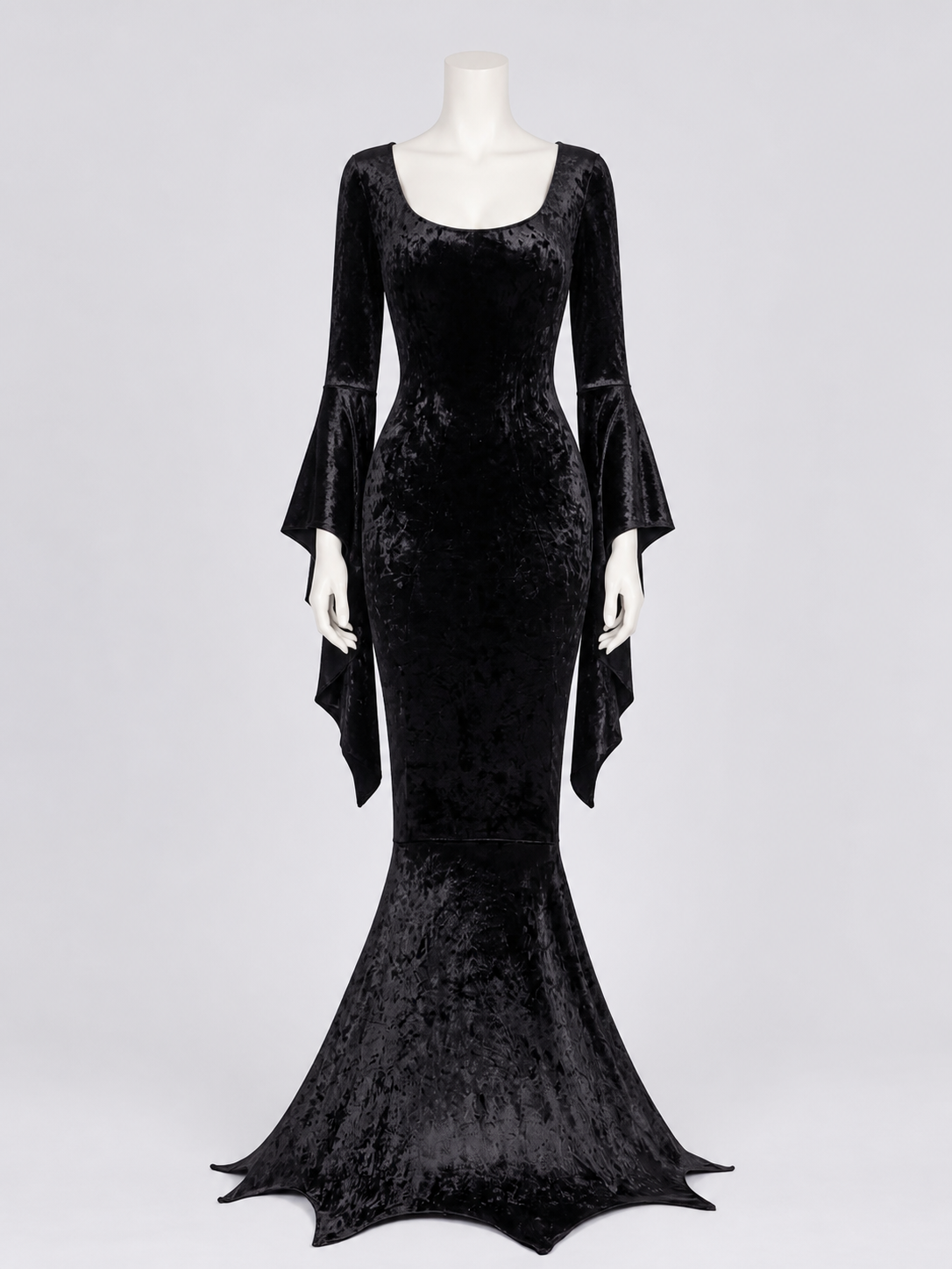 Black Vampire Costume with Bat-Wing Sleeves, Mermaid Dress Costume Dresses detail 3