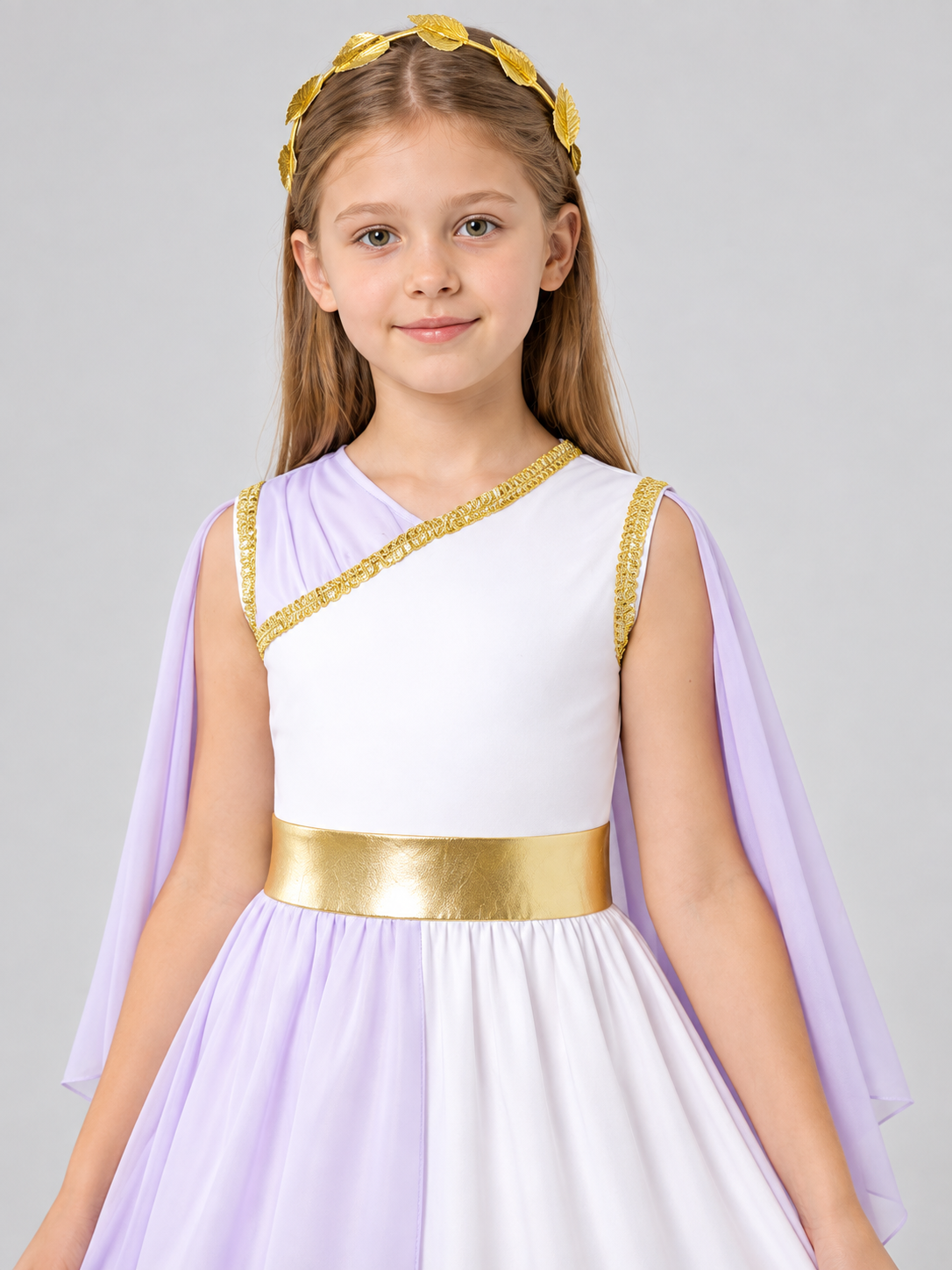 Greek-Style Carnival Dress with Cape and Belt