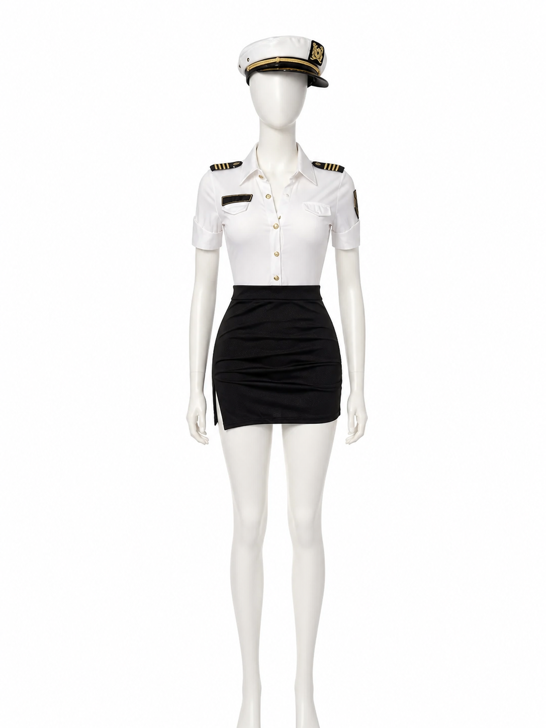 Police Costume with Shirt, Skirt, and Cap Costume Headwear detail 3