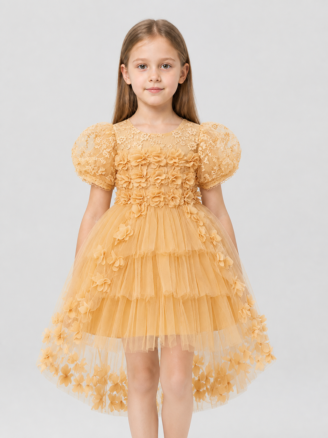 Full Lace Dress with Train for Performances