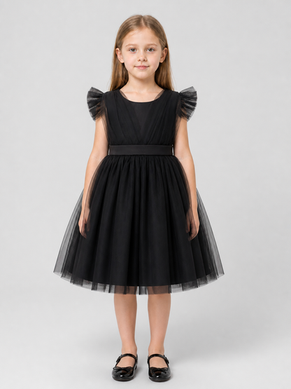 Party Dress with a Tulle Skirt and Flutter Sleeves Costume Dresses detail 3