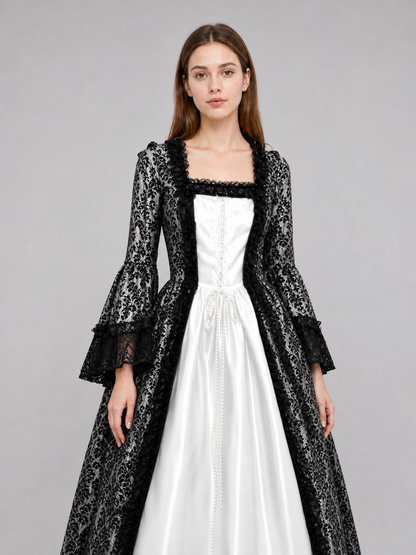 Gothic Vintage Floor-Length Dress with Sleeves