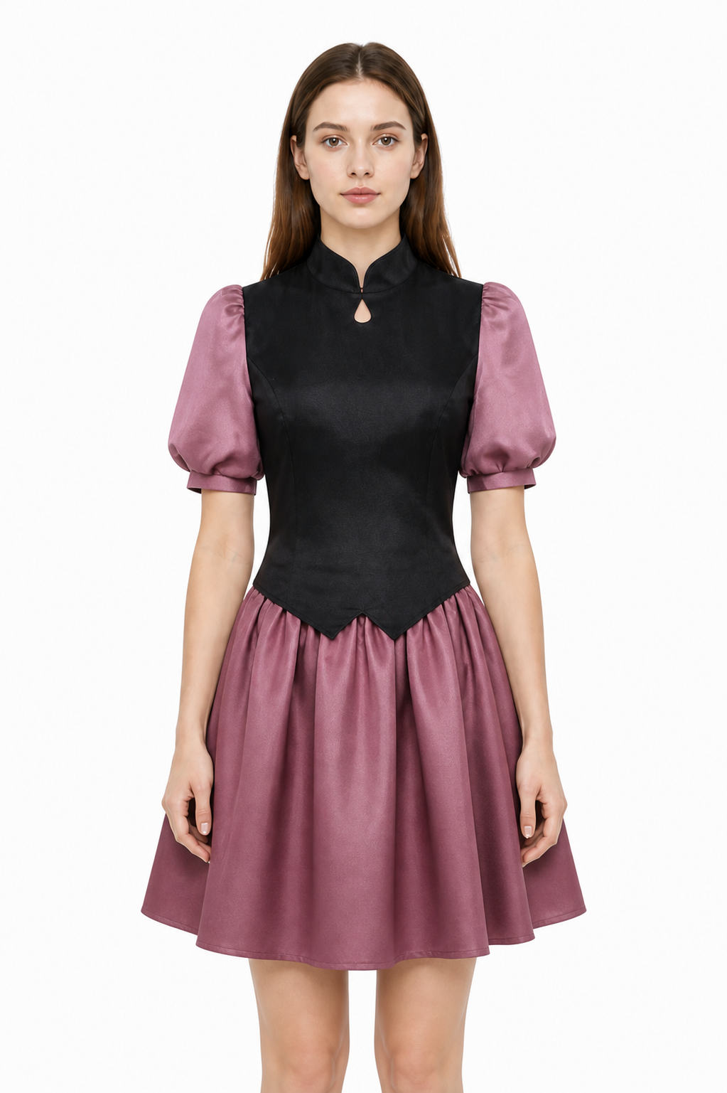 Amity Cosplay Costume with a Black Blouse and Burgundy Skirt Costumes detail 2