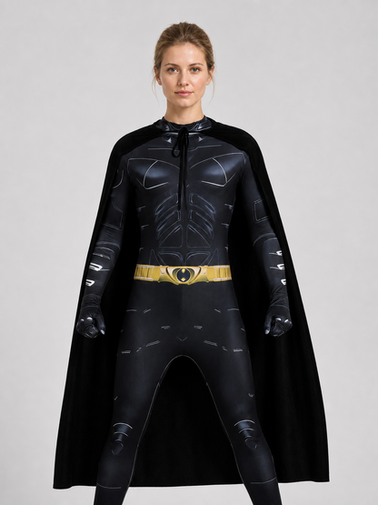 Batman Costume: Fitted Jumpsuit with Cape Costume Capes detail 3