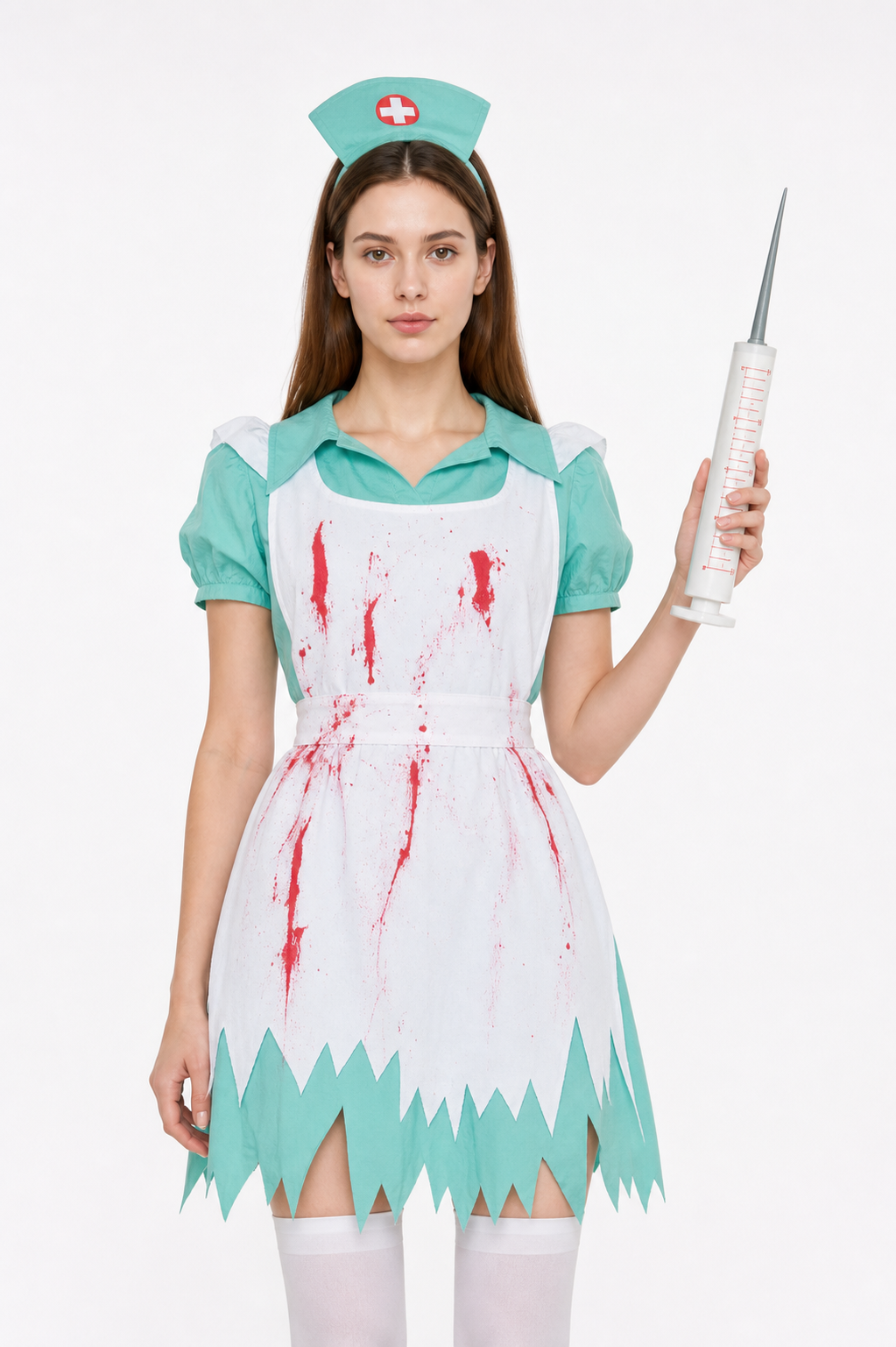 Medical Costume with Red Blood Spots for Halloween Costumes detail 3