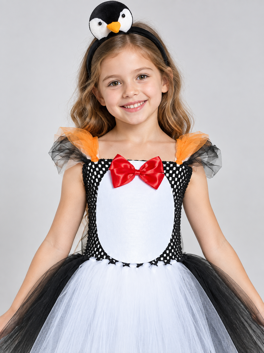 Kids' Penguin Carnival Costume with Headband and Bow
