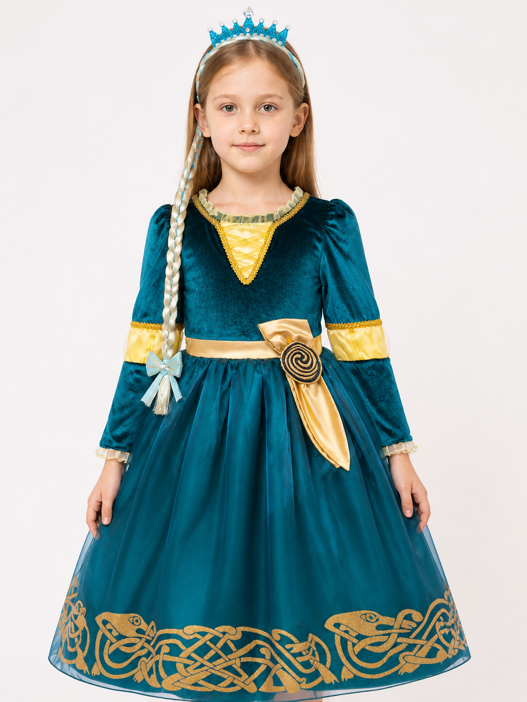 Princess Costume in a Blue Dress with Gold Costume Dresses detail 2