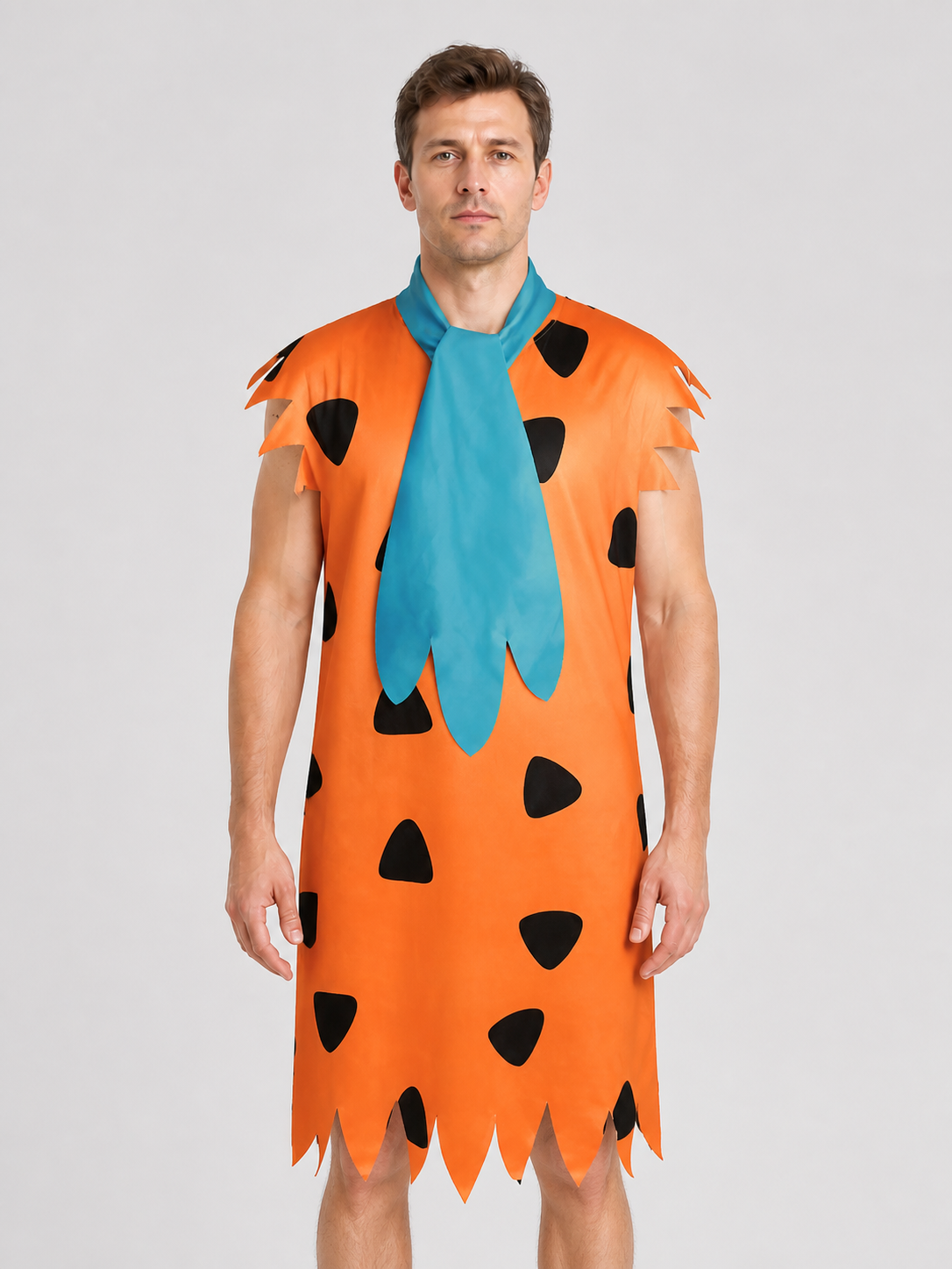 Orange Dress with Black Spots and Blue Accessory Costume Dresses detail 3