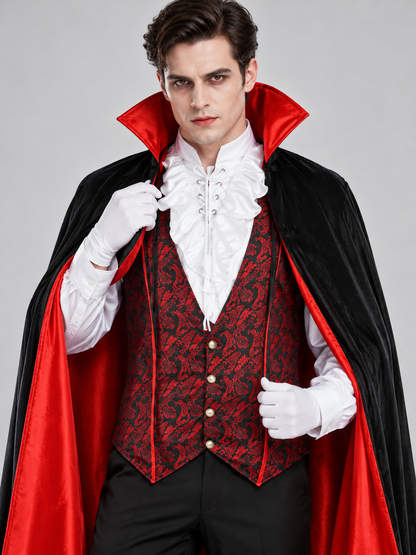 Vampire Costume: Cape, Vest, Shirt, Pants