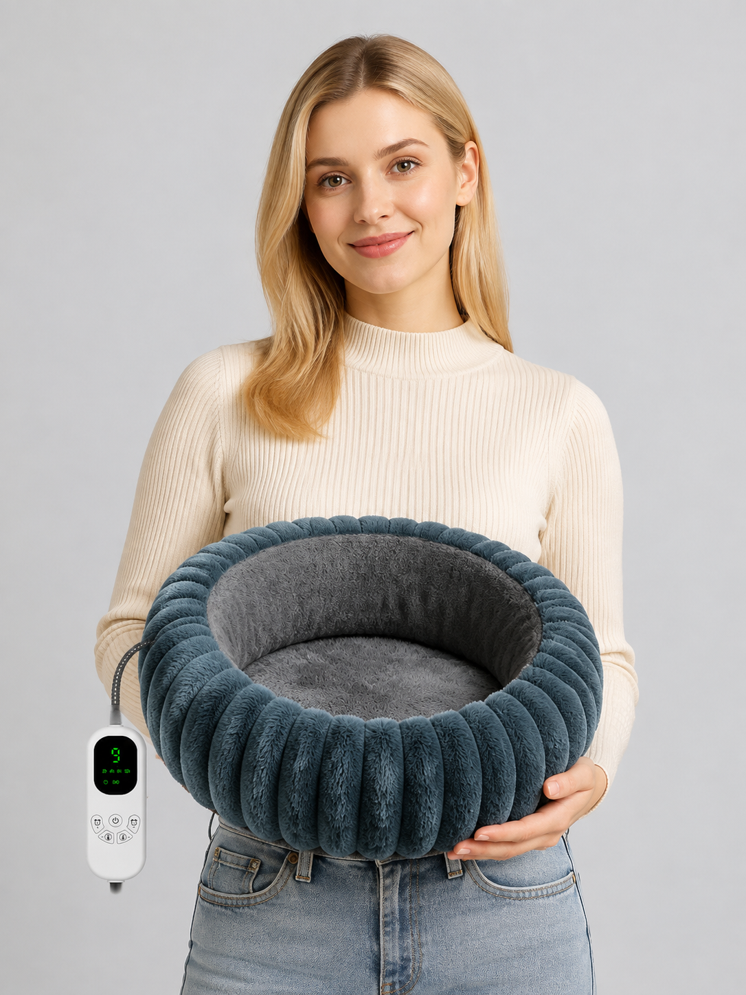 Round Heated Pet Bed with Timer product detail 2