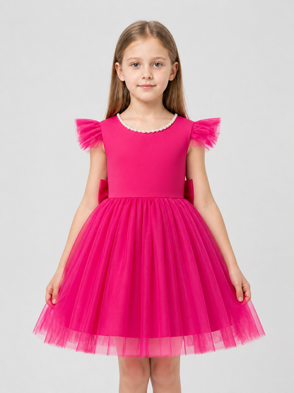 Full Tutu Dress for Girls with Pearls and Bows