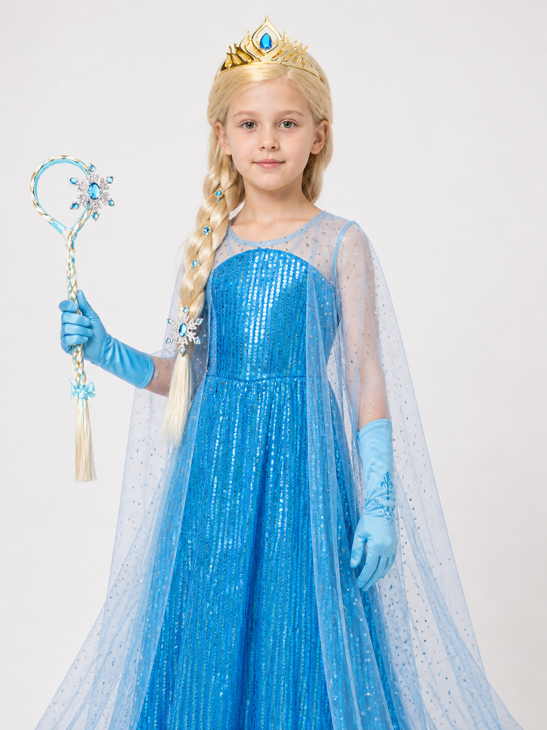 Snow Queen Carnival Costume with Sequins and Train Costumes detail 2