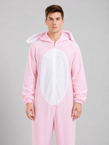 One-Piece Rabbit Costume with Hood and Ears