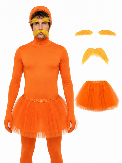 Orange Carnival Costume with Hood and Beard Costumes detail 3