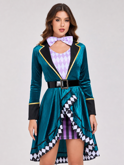 Stage Costume with an Asymmetrical Skirt and Top Hat