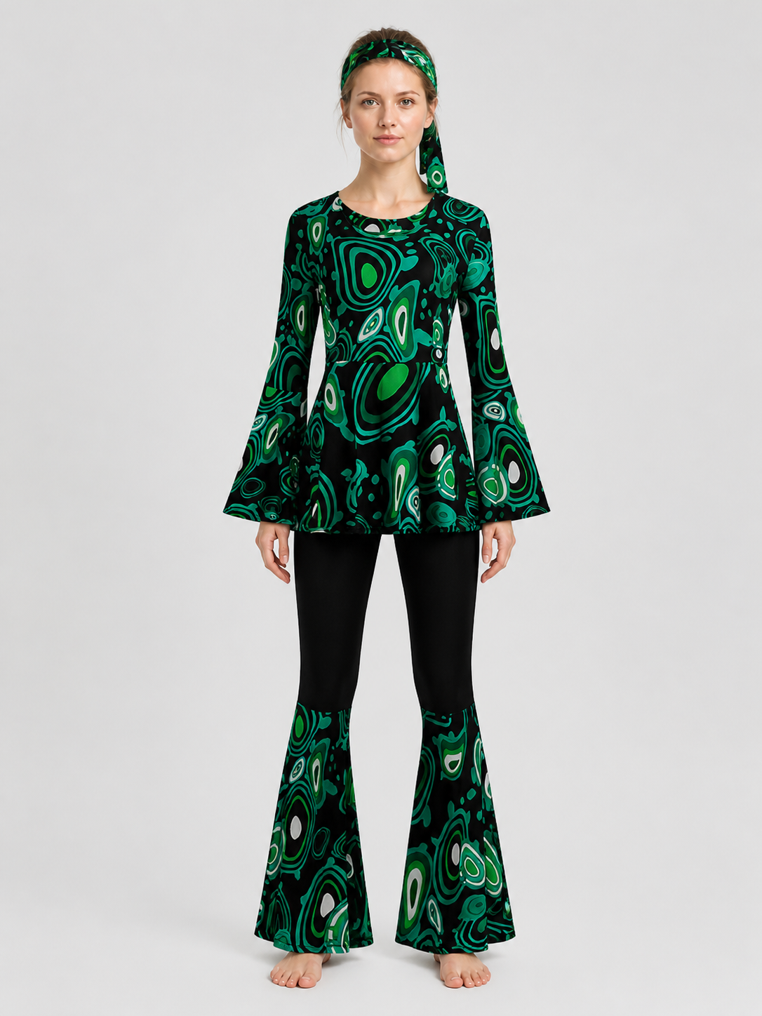 Stage Costume with Flared Pants, Psychedelic Print Costumes detail 3