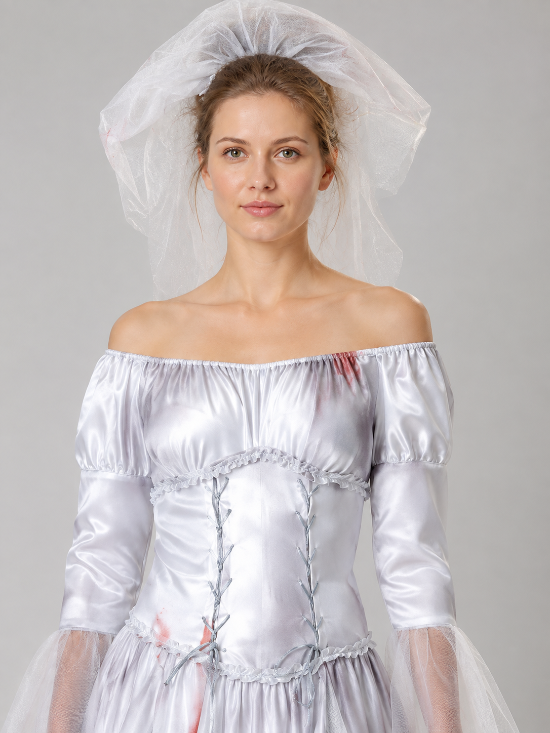 Ghost Bride Costume with Layered Skirt Costumes detail 2