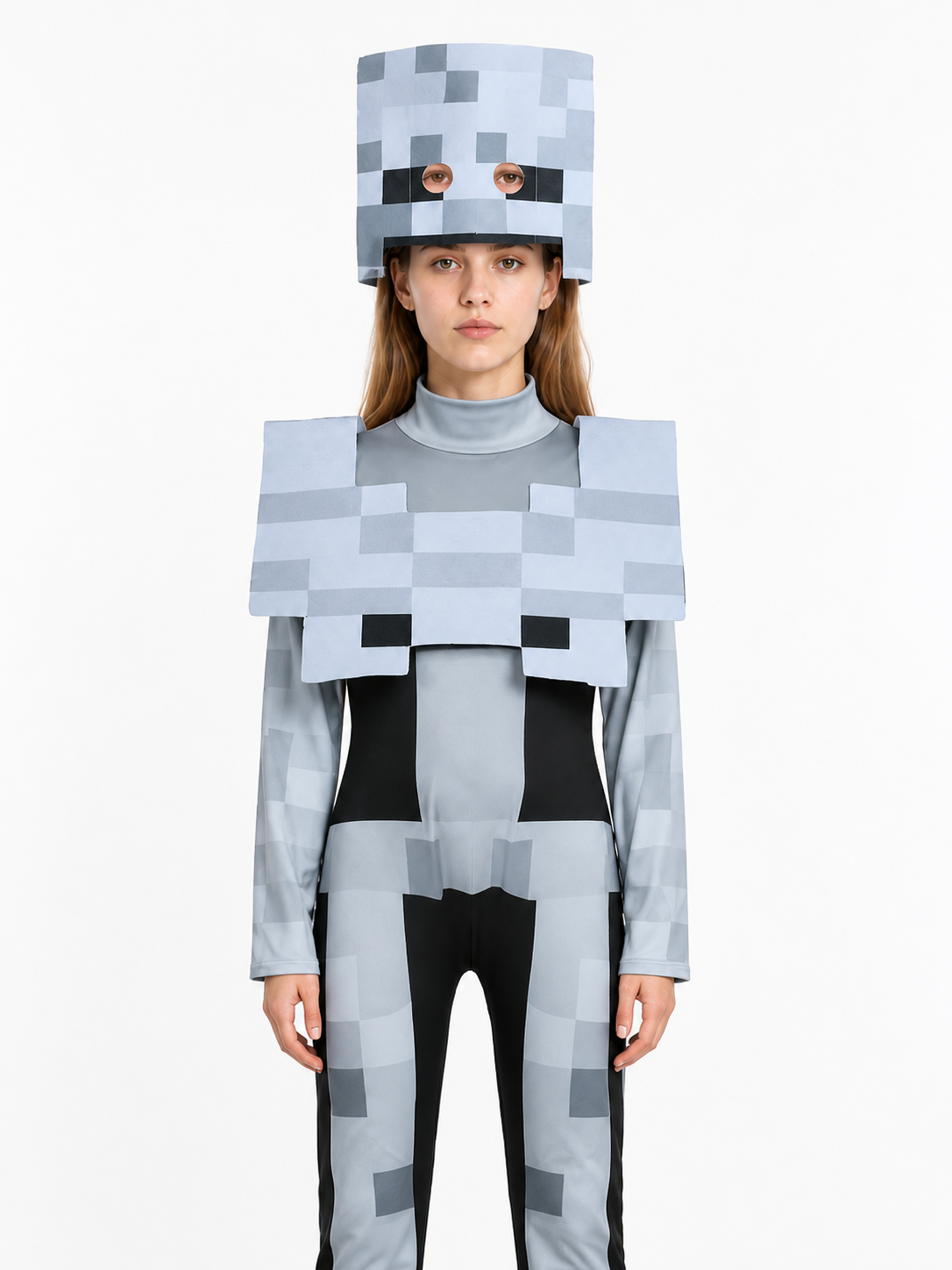 Pixel-Style Skeleton Costume Jumpsuit Costumes detail 3