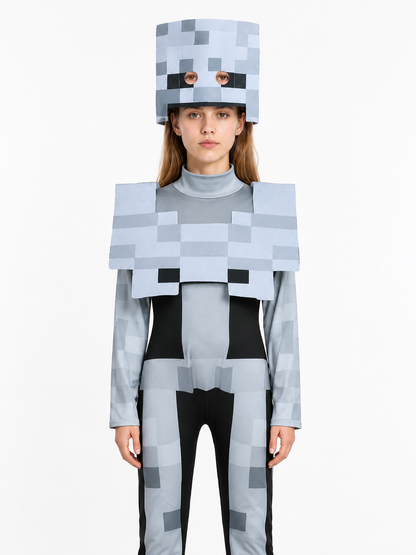Pixel-Style Skeleton Costume Jumpsuit Costumes detail 3